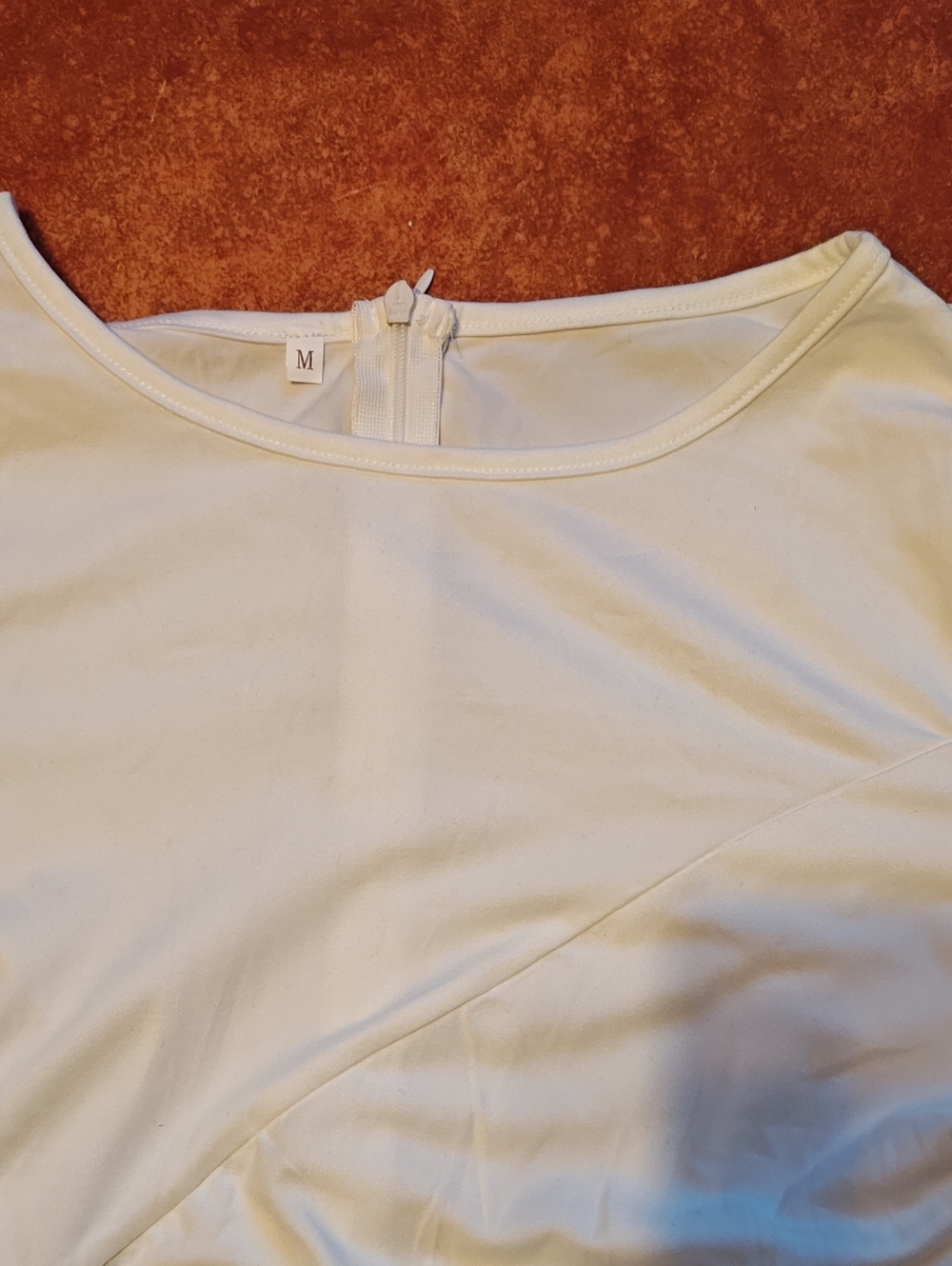 Women’s White Ruched Ruffle Sheath Dress - Picture 3 of 3